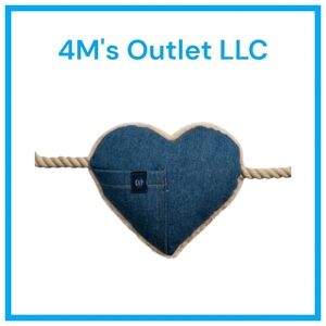 Gap Pet, Dog Toys, Plush Denim Heart Shaped Rope, and Squeaker Gap Pet Toy, Blue
